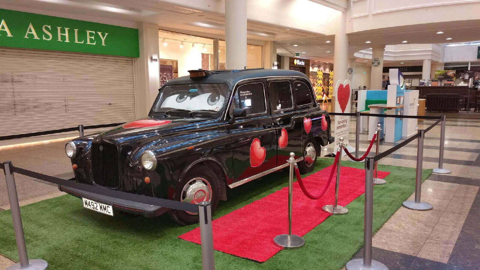 Our Black Taxi Photo Booth Decorated For Valentines Day